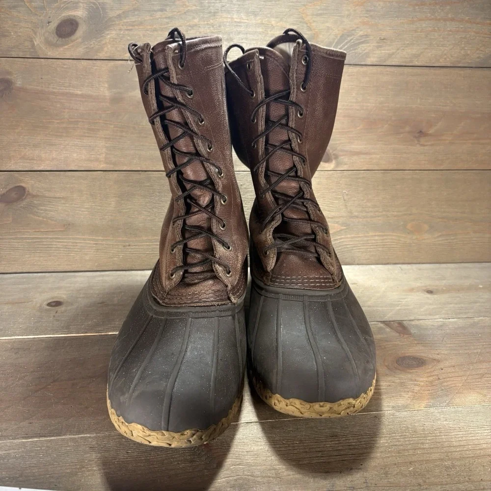 ll bean duck boots mens size 12 wide shoes brown waterproof waterproof boots